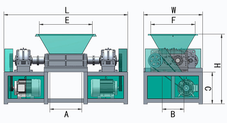 600 Model Large Double Shaft Shredder Machine for Metal Sheet Crushing 