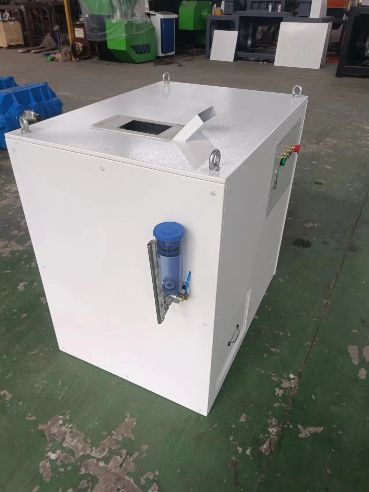 SR3 model dual-shaft shredder, used for recycling data storage devices (hard drives)