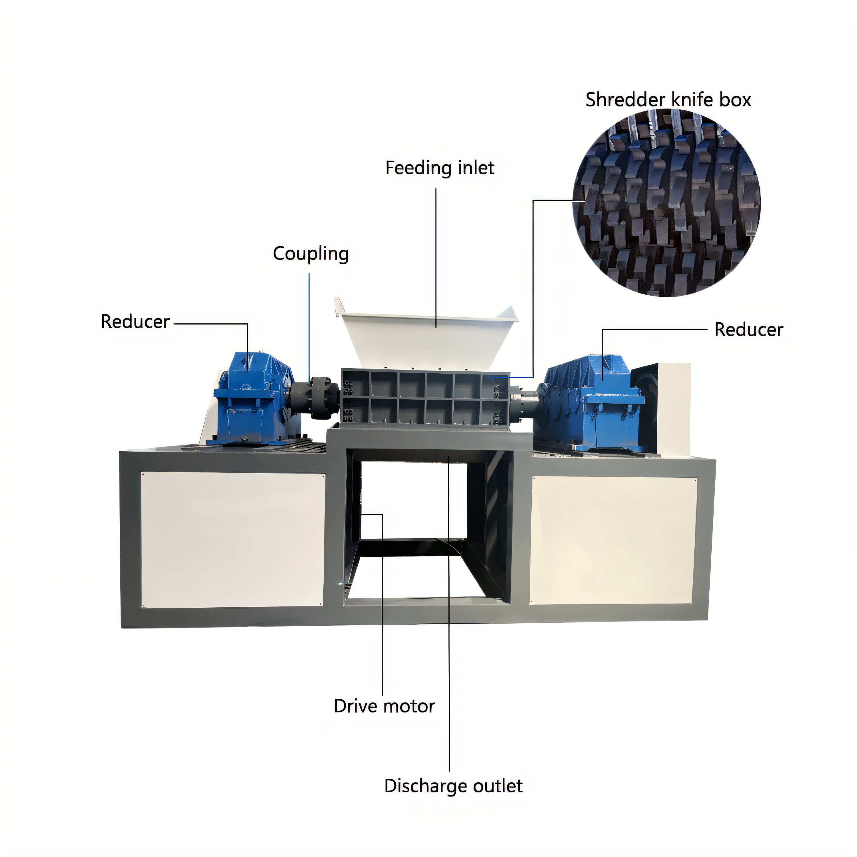 WX-1200D Large Double Shaft Shredder Machine for Metal Sheet Crushing